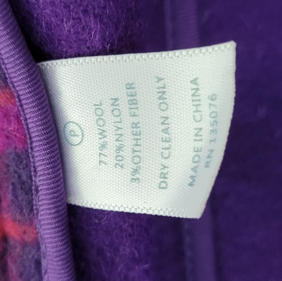 C. WONDER | PINK & PURPLE PLAID TOGGLE COAT, SZ S - Picture 8 of 10